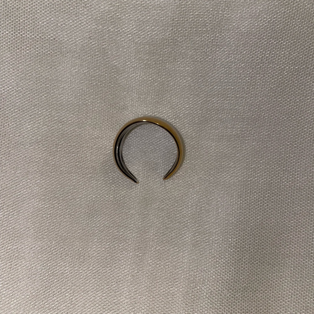 Delicate Two-Tone Gold & Silver Open Ring | 18K Gold-Plated - Picture 6 of 10